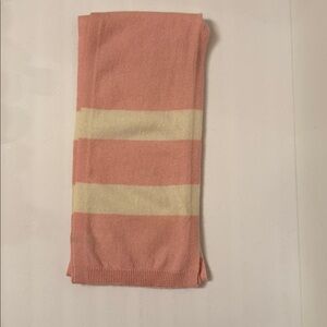 TALBOTS SCARF PINK CREAM CASHMERE STRIPE LONG RECTANGLE